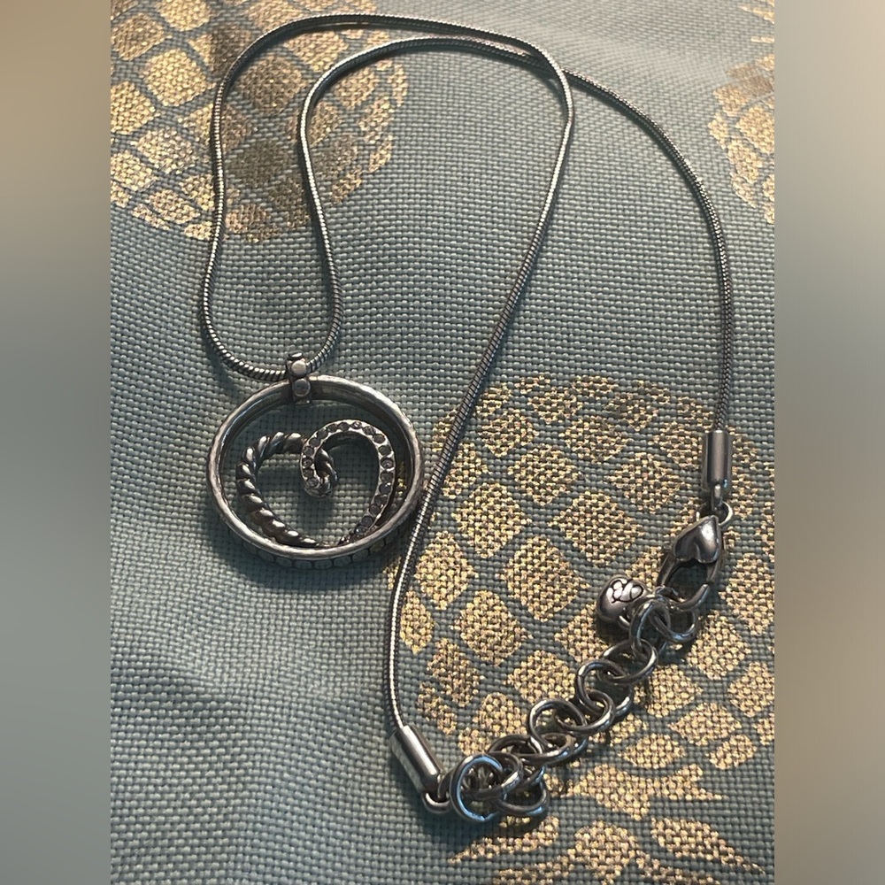 Retired Brighton heart cz adjustable necklace